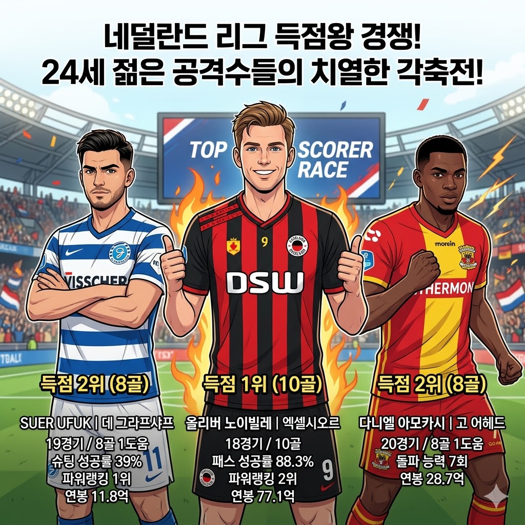 올리버 노이빌레, 네덜란드 리그 득점 선두 질주